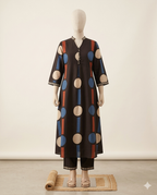 Black Polka Dot Co-Ord Set for Women | Kurta and Pant Set