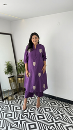 Beautiful Embroidered Cotton Kurti Pant Set for Women | Kurta and Pant Set