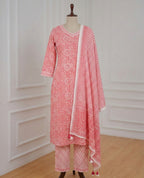 Women's Printed Straight Kurtiz Pant & Dupatta | Floral Print Salwar