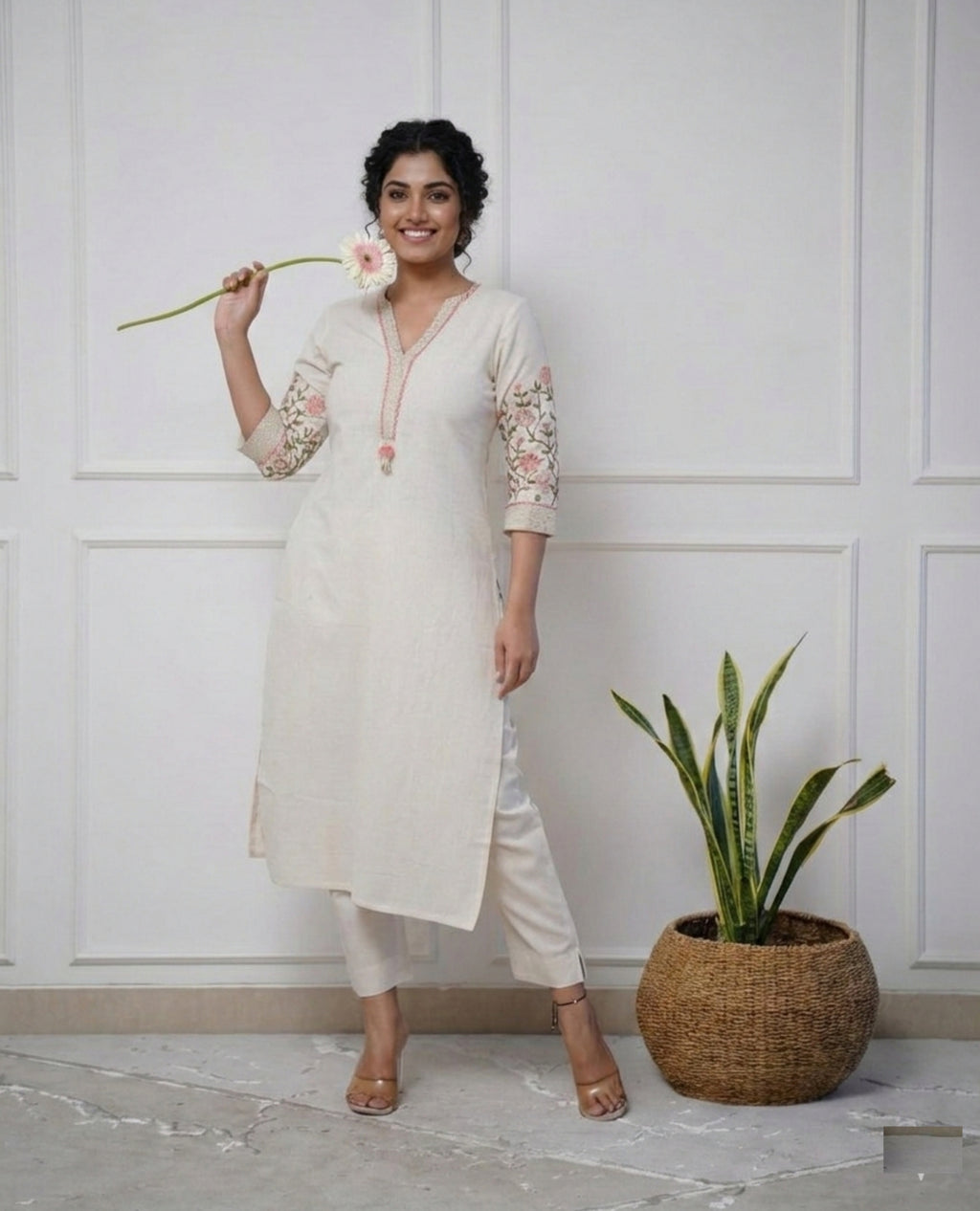 Women's Straight Embroidered Kurta and Pant Set | Made With High Quality Rayon