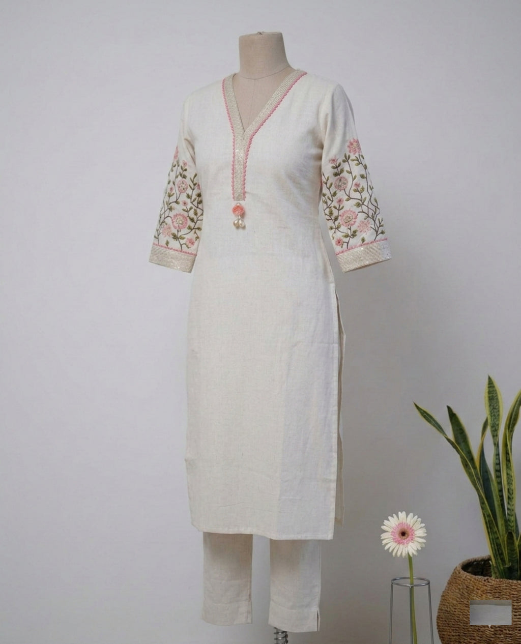 Women's Straight Embroidered Kurta and Pant Set | Made With High Quality Rayon