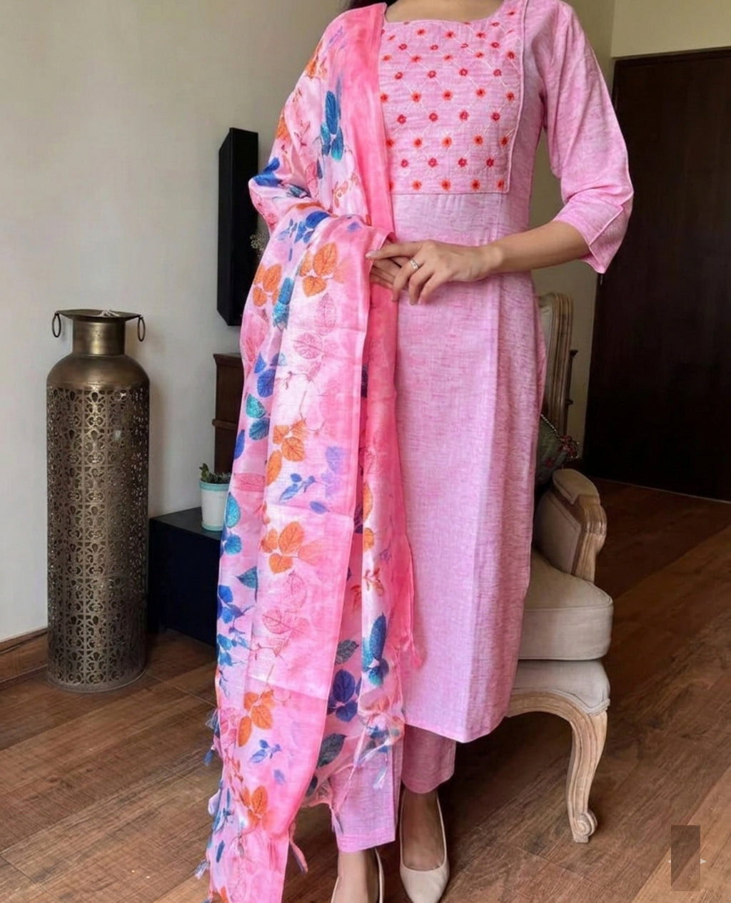 Women Kurti Palazzo with Dupatta | 3 Pcs. Set