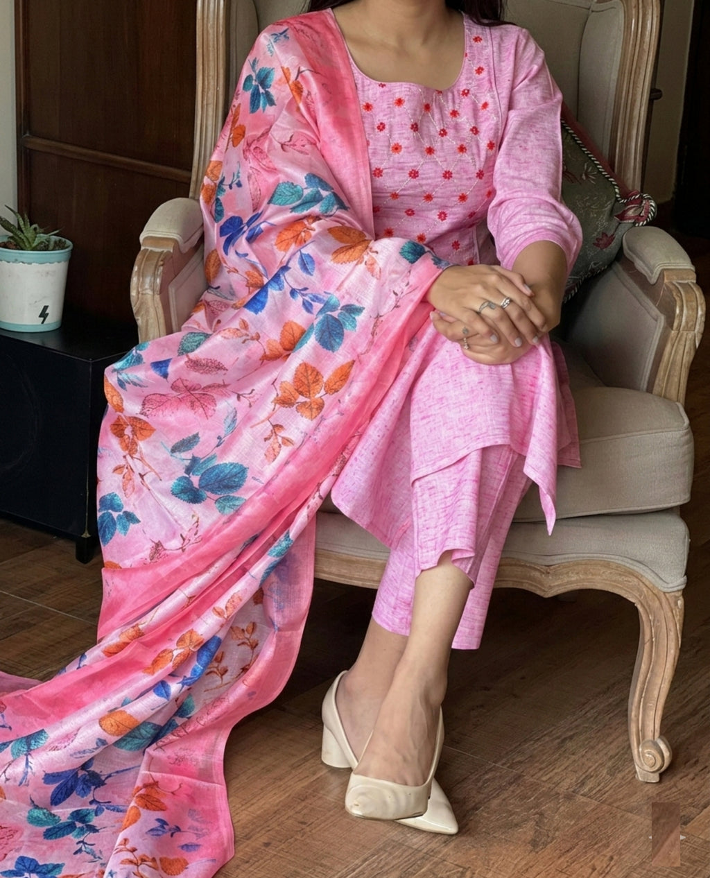Women Kurti Palazzo with Dupatta | 3 Pcs. Set