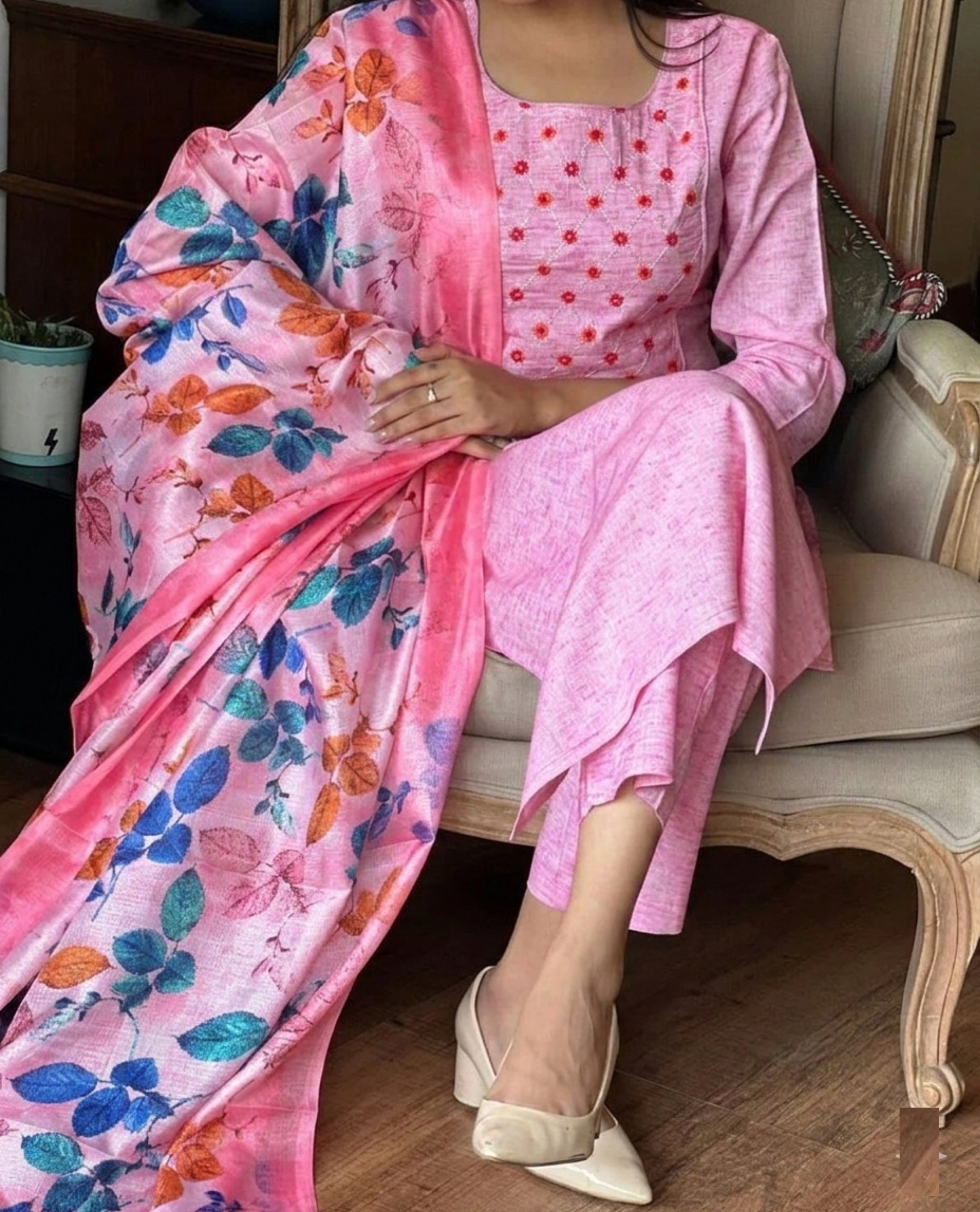 Women Kurti Palazzo with Dupatta | 3 Pcs. Set