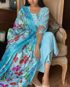 Women Kurti Palazzo with Dupatta | 3 Pcs. Set