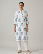 Premium Floral Fine Cotton Kurti Pant Set | Stylish Summer Co-ord Set
