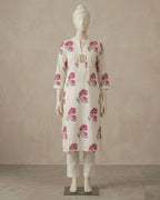 Premium Floral Fine Cotton Kurti Pant Set | Stylish Summer Co-ord Set