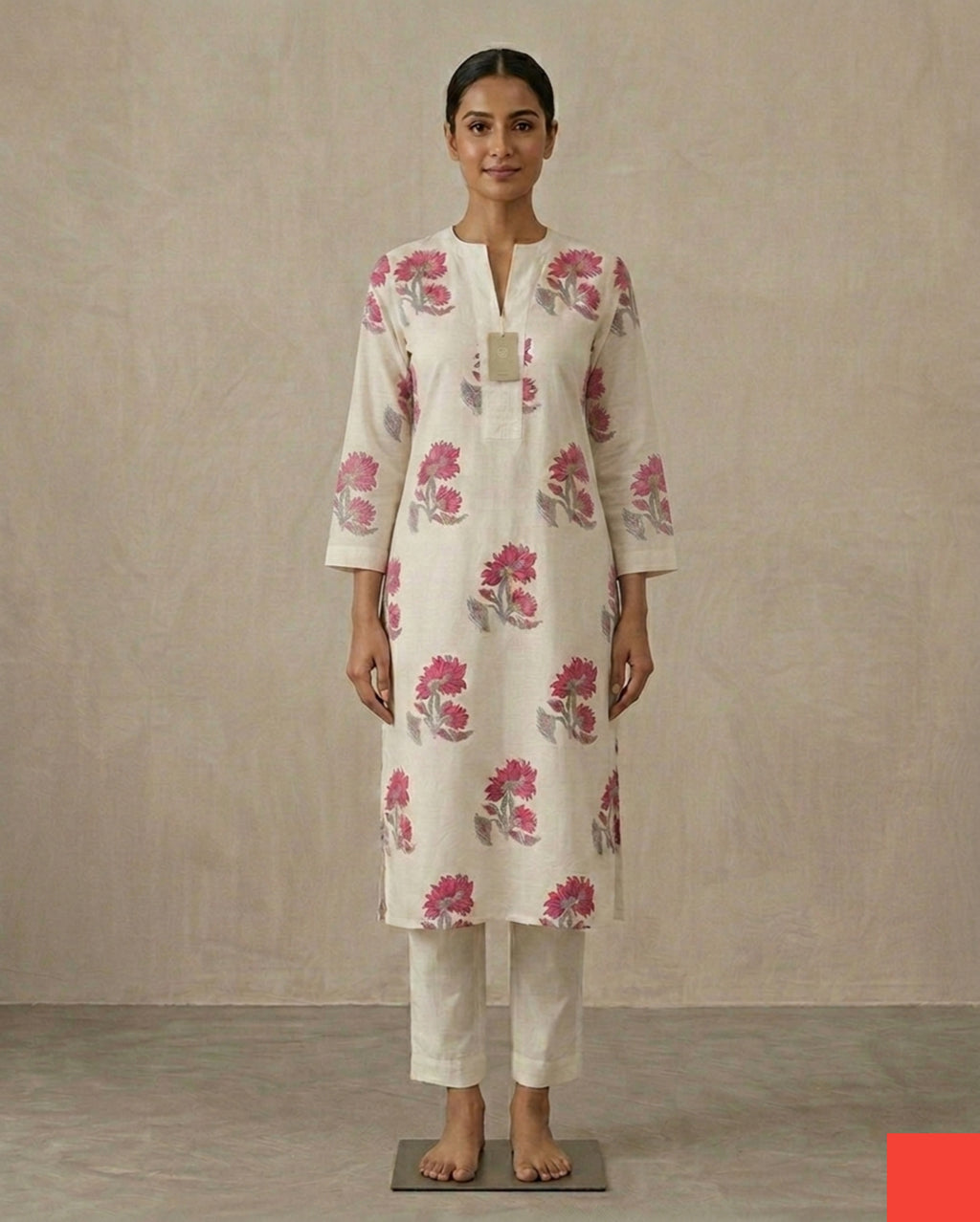 Premium Floral Fine Cotton Kurti Pant Set | Stylish Summer Co-ord Set