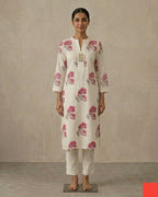 Premium Floral Fine Cotton Kurti Pant Set | Stylish Summer Co-ord Set