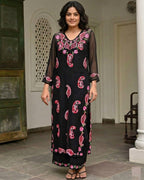 Exclusive Lucknowi Chikankari Aari Work | Women's Kurta and Pant Set