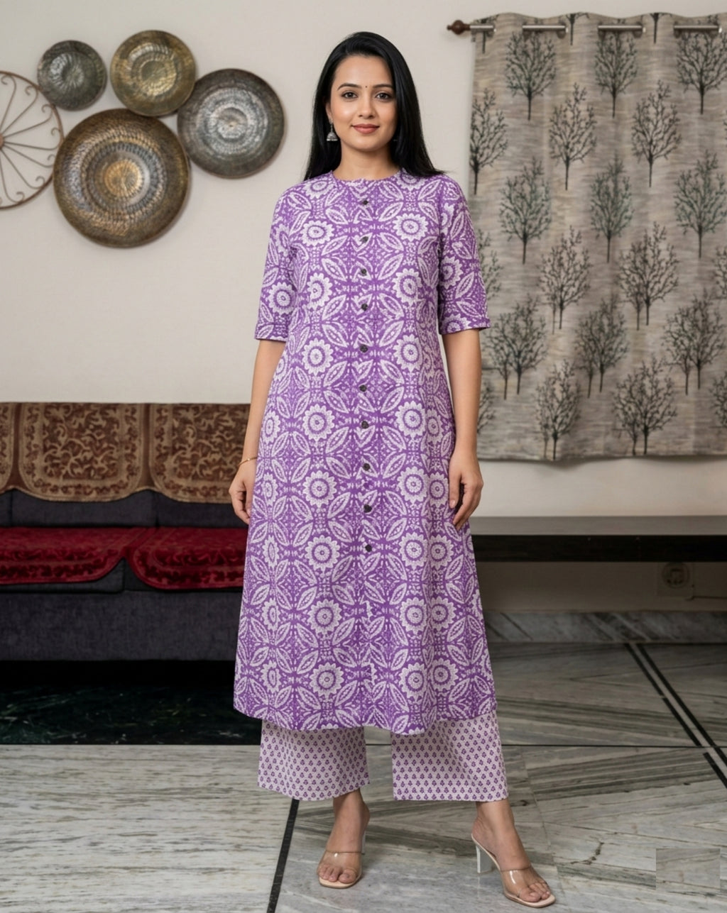 Superb Printed Princess Rayon Co-Ord Set for Women | Kurta and Pant Set