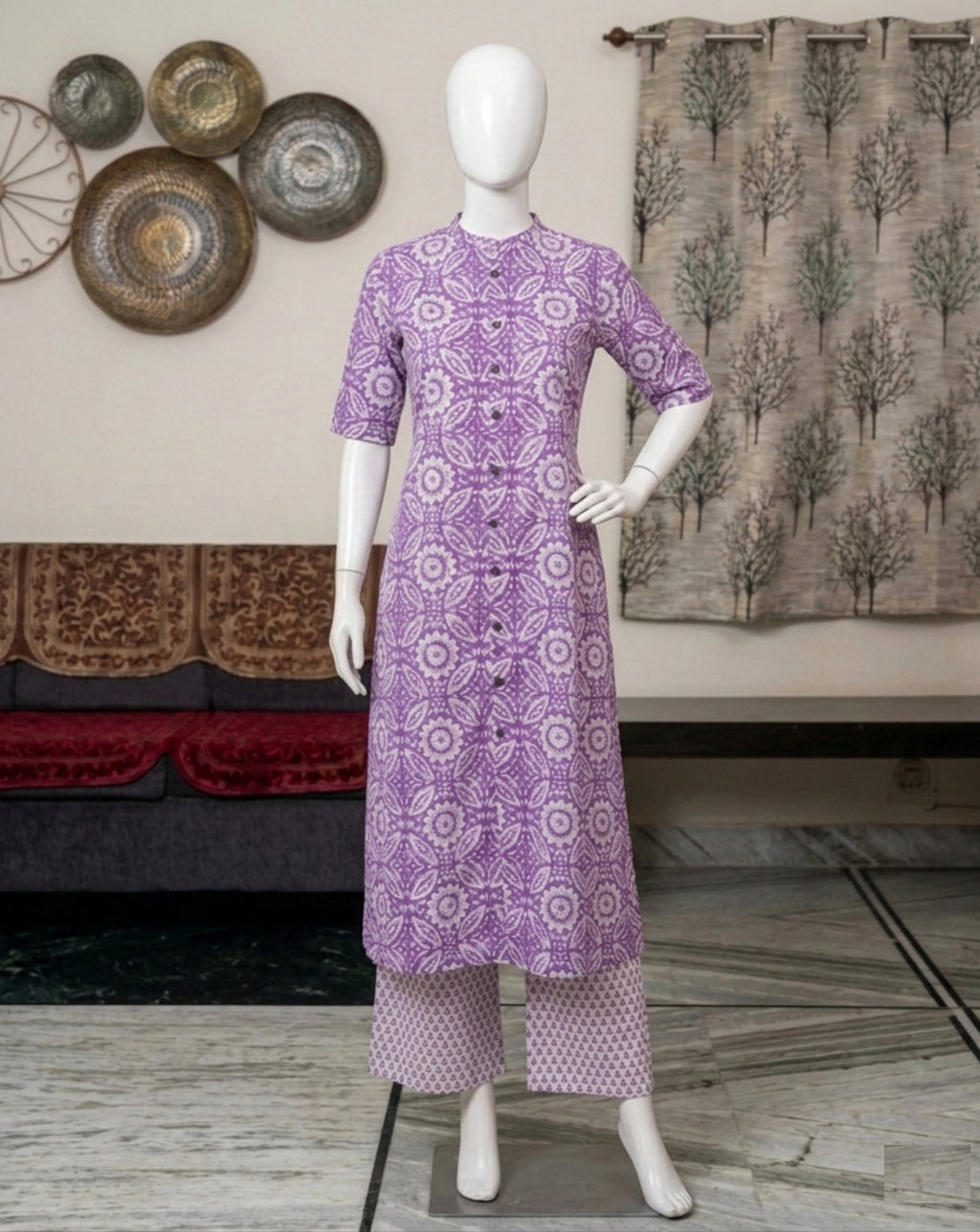 Superb Printed Princess Rayon Co-Ord Set for Women | Kurta and Pant Set