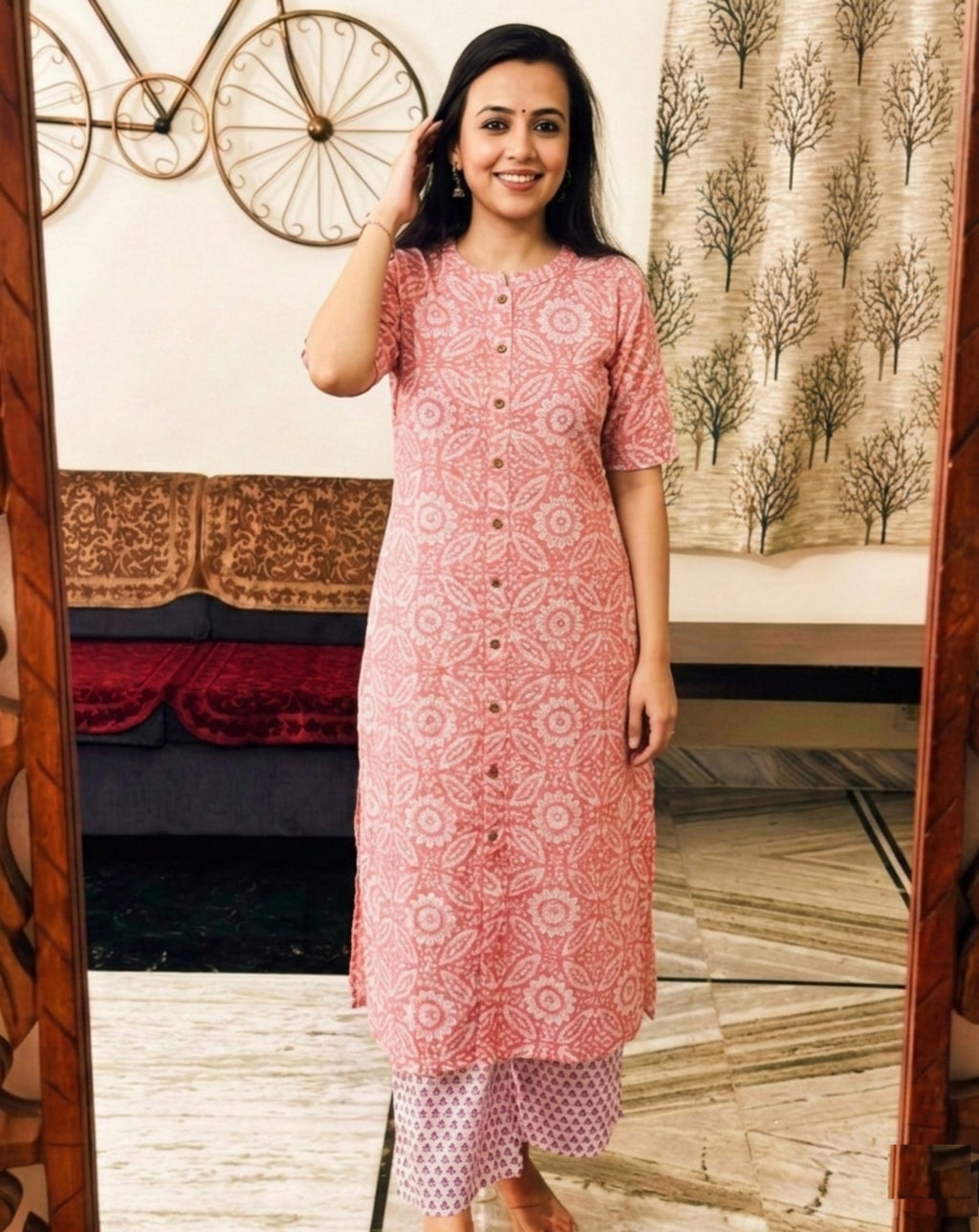Superb Printed Princess Rayon Co-Ord Set for Women | Kurta and Pant Set