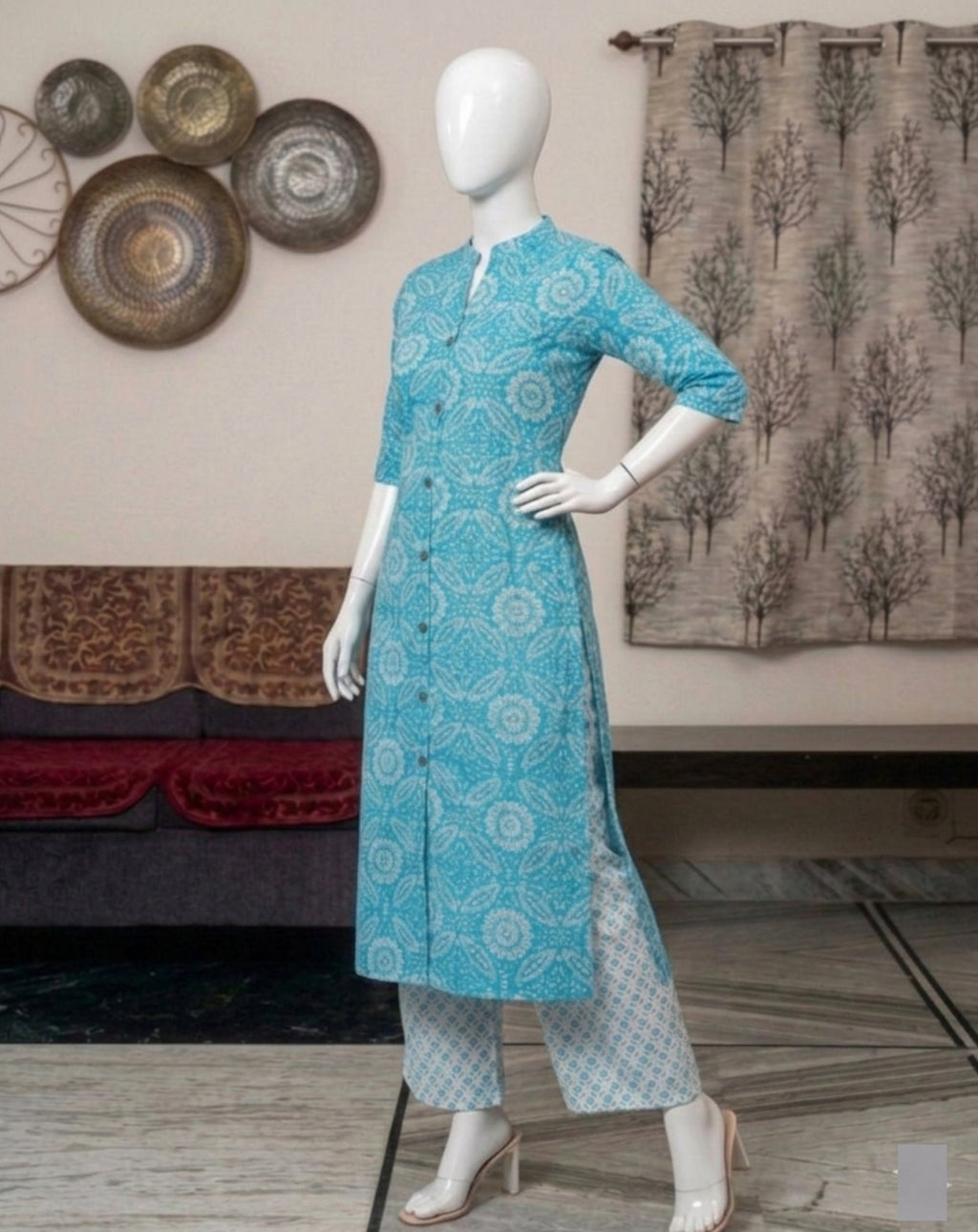 Superb Printed Princess Rayon Co-Ord Set for Women | Kurta and Pant Set