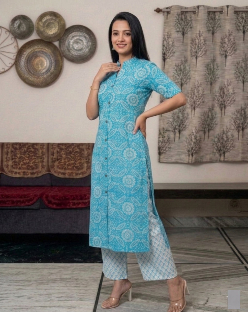 Superb Printed Princess Rayon Co-Ord Set for Women | Kurta and Pant Set