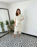 Embroidered Natural Cotton Co-Ord Set for Women | Kurta and Pant Set for Women