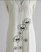 Embroidered Natural Cotton Co-Ord Set for Women | Kurta and Pant Set for Women