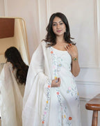 White Embroidered Cotton Kurta & Pant | Premium Cotton Kurta Set