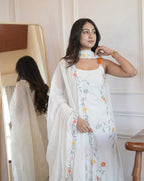 White Embroidered Cotton Kurta & Pant | Premium Cotton Kurta Set