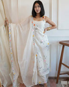 White Embroidered Cotton Kurta & Pant | Premium Cotton Kurta Set