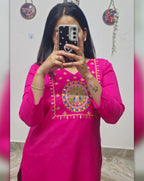 Stylish Women’s Embroidered Rayon Kurti | Only Kurti