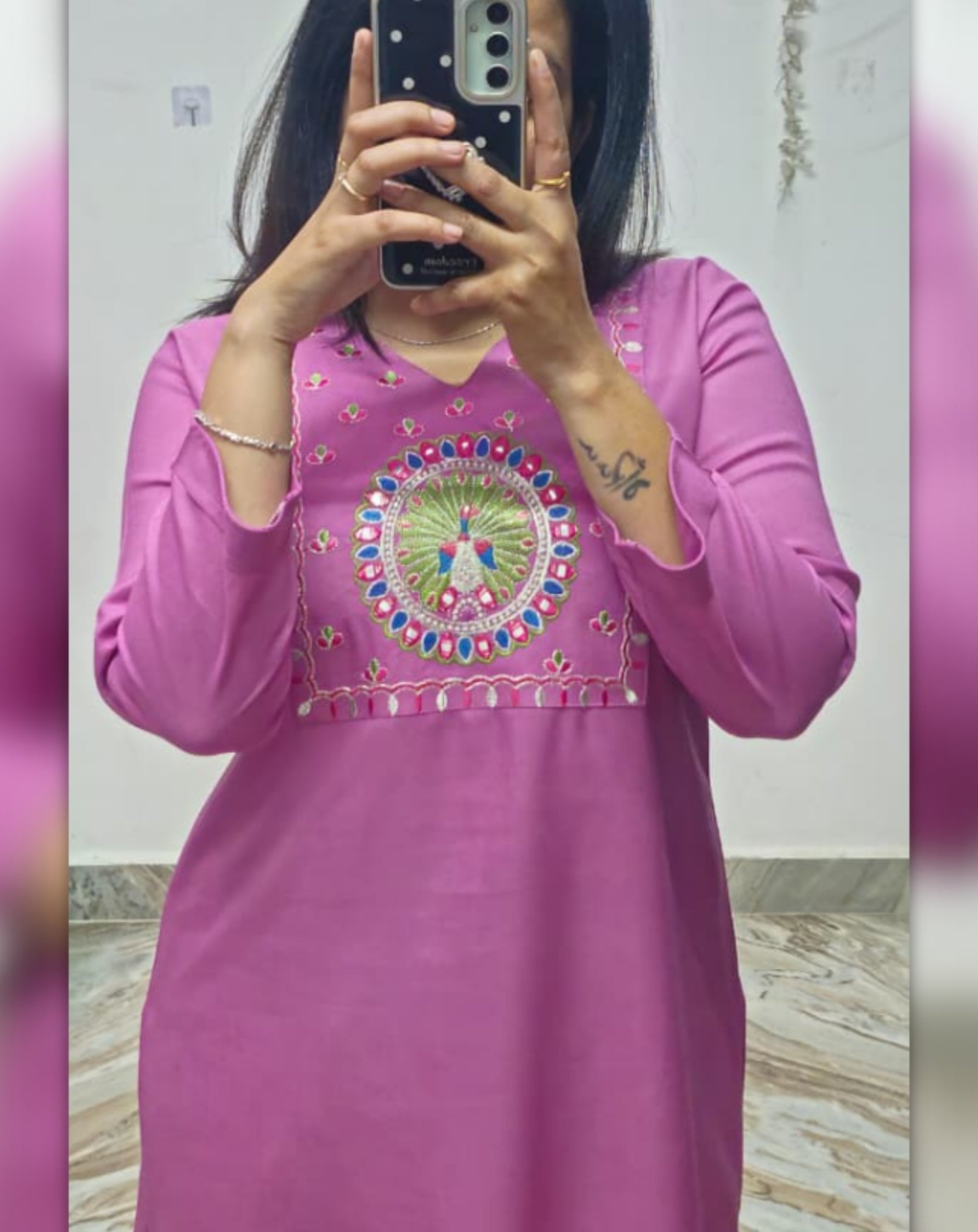Stylish Women’s Embroidered Rayon Kurti | Only Kurti