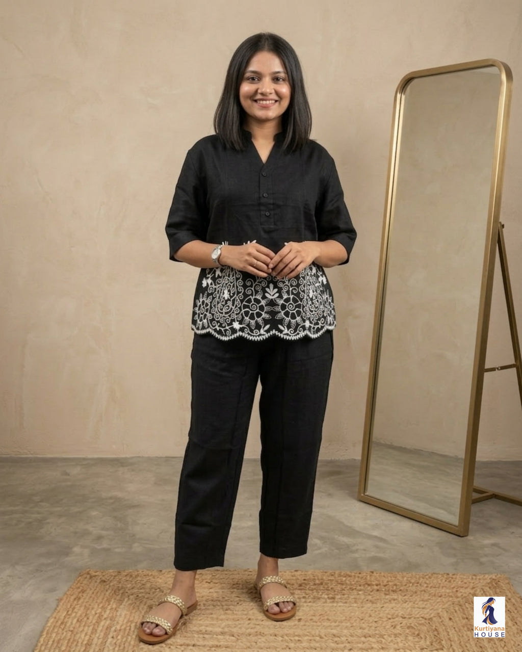 Premium Cotton Chikankari Co-Ord Set | Premium Embroidery on Kurti