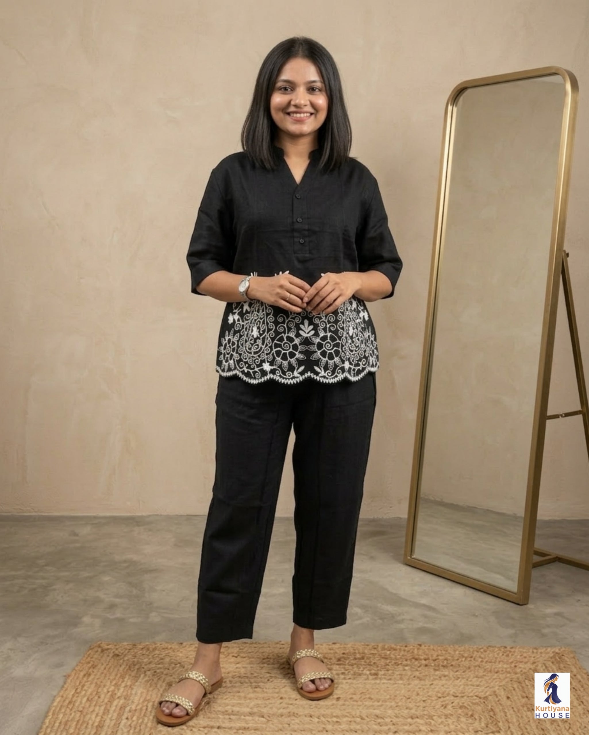 Premium Cotton Chikankari Co-Ord Set | Premium Embroidery on Kurti