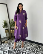 Beautiful Embroidered Cotton Kurti Pant Set for Women | Kurta and Pant Set