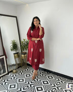 Beautiful Embroidered Cotton Kurti Pant Set for Women | Kurta and Pant Set
