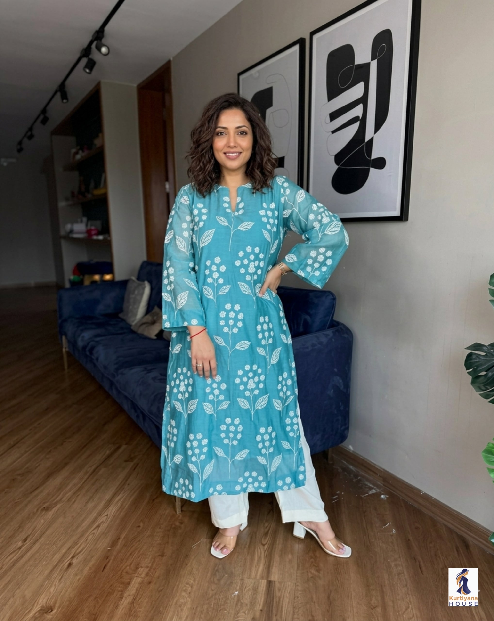 Women’s Stylish Cotton Kurti Pant Set – Comfortable Daily Wear