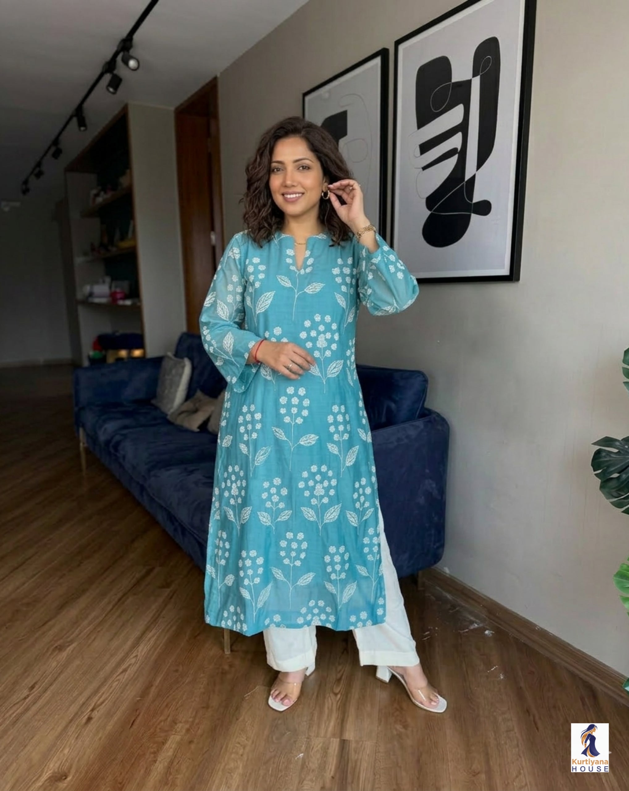 Women’s Stylish Cotton Kurti Pant Set – Comfortable Daily Wear