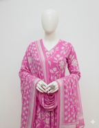 Premium Cotton Anarkali Suit Set With Printed Dupatta I New rending 3 Piece Set