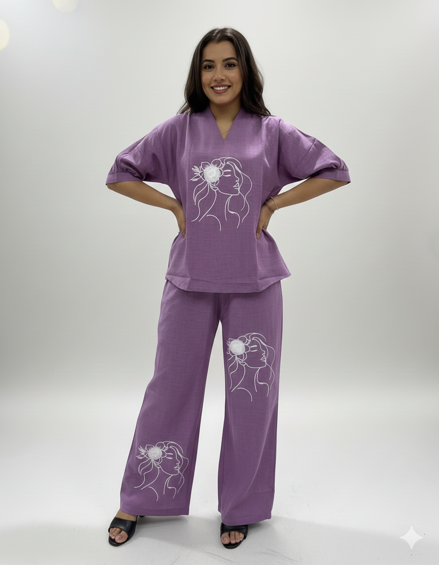 Trending Embroidered Cotton Slub Co-Ord Set I New Trending kurti Design