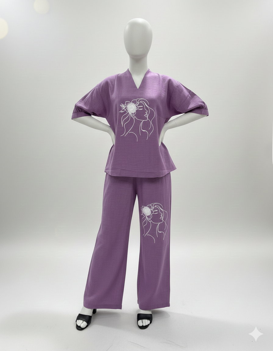 Trending Embroidered Cotton Slub Co-Ord Set I New Trending kurti Design