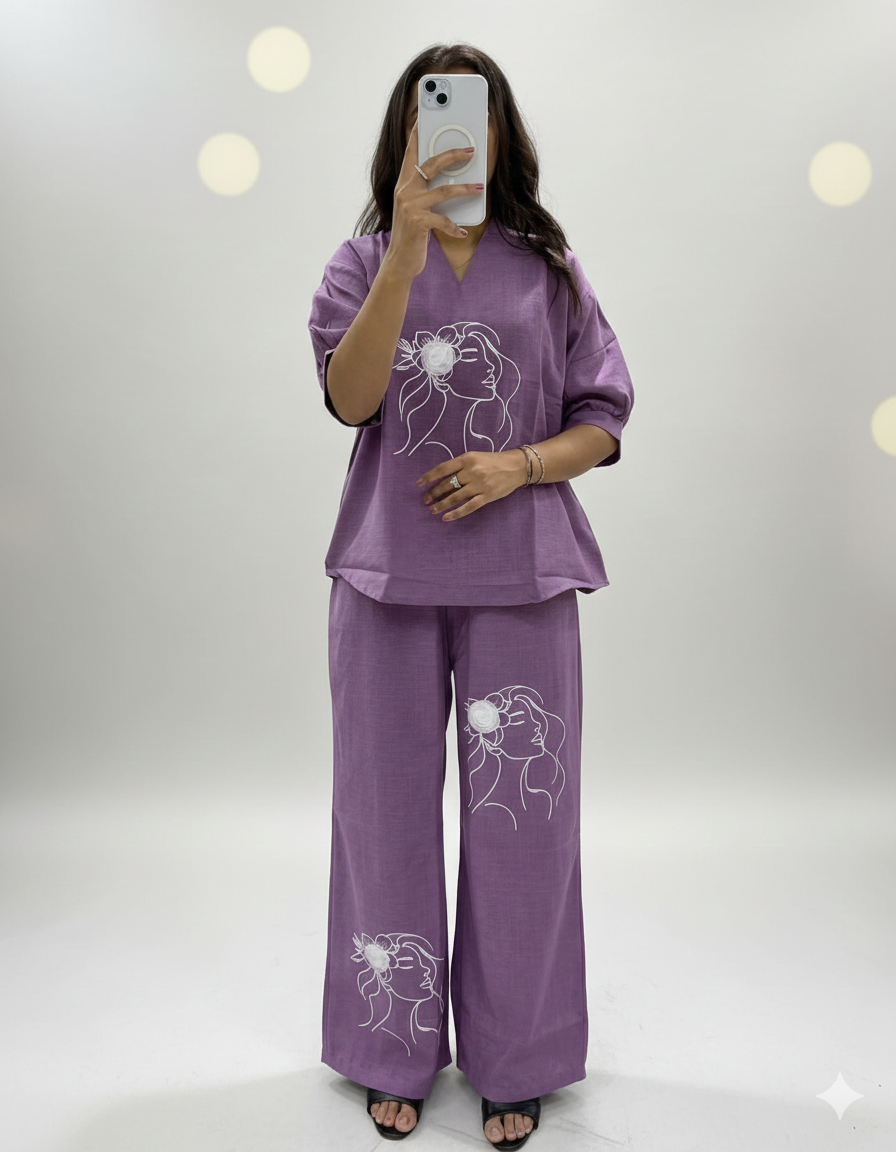 Trending Embroidered Cotton Slub Co-Ord Set I New Trending kurti Design