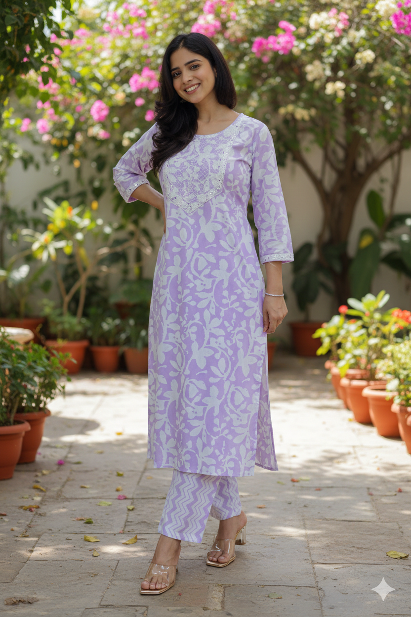 Trending and High-Demand Floral Print Collection I New and Trending Kurti Set