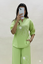 Trending Embroidered Cotton Slub Co-Ord Set I New Trending kurti Design