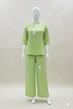 Trending Embroidered Cotton Slub Co-Ord Set I New Trending kurti Design