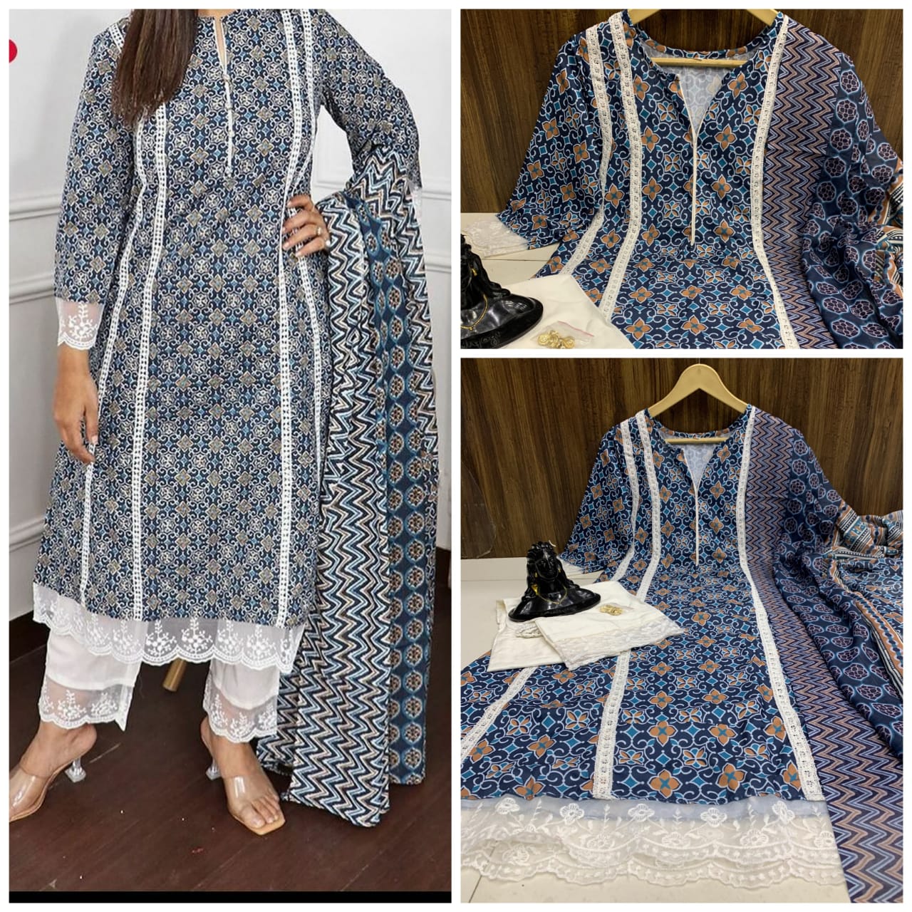 Beautiful Pakistani A-line Rayon Cotton Suit