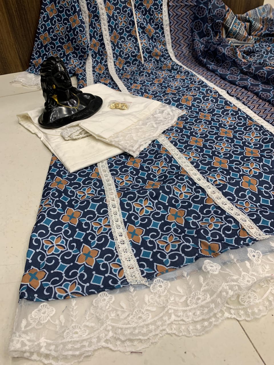 Beautiful Pakistani A-line Rayon Cotton Suit