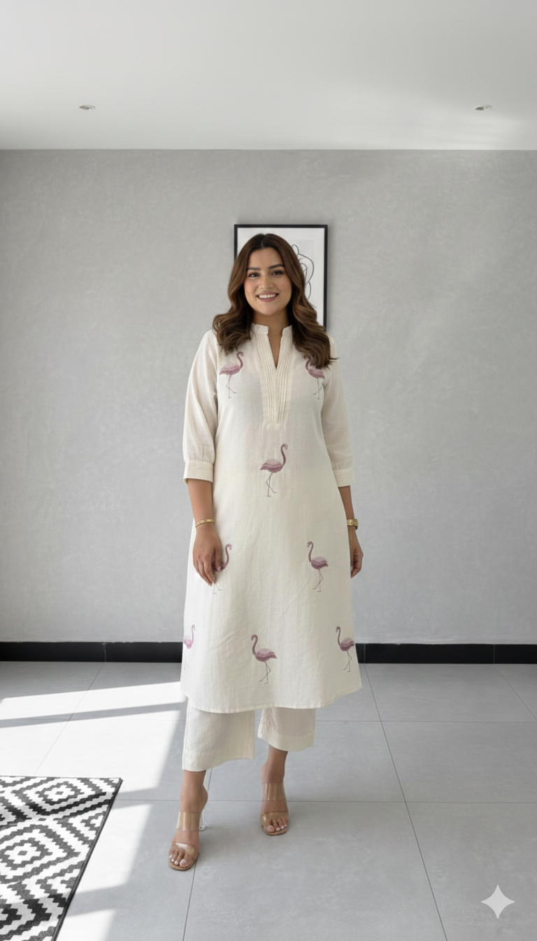Elegant Digital Embroidery Work Kurta and Pant I New Trending Kurti Design