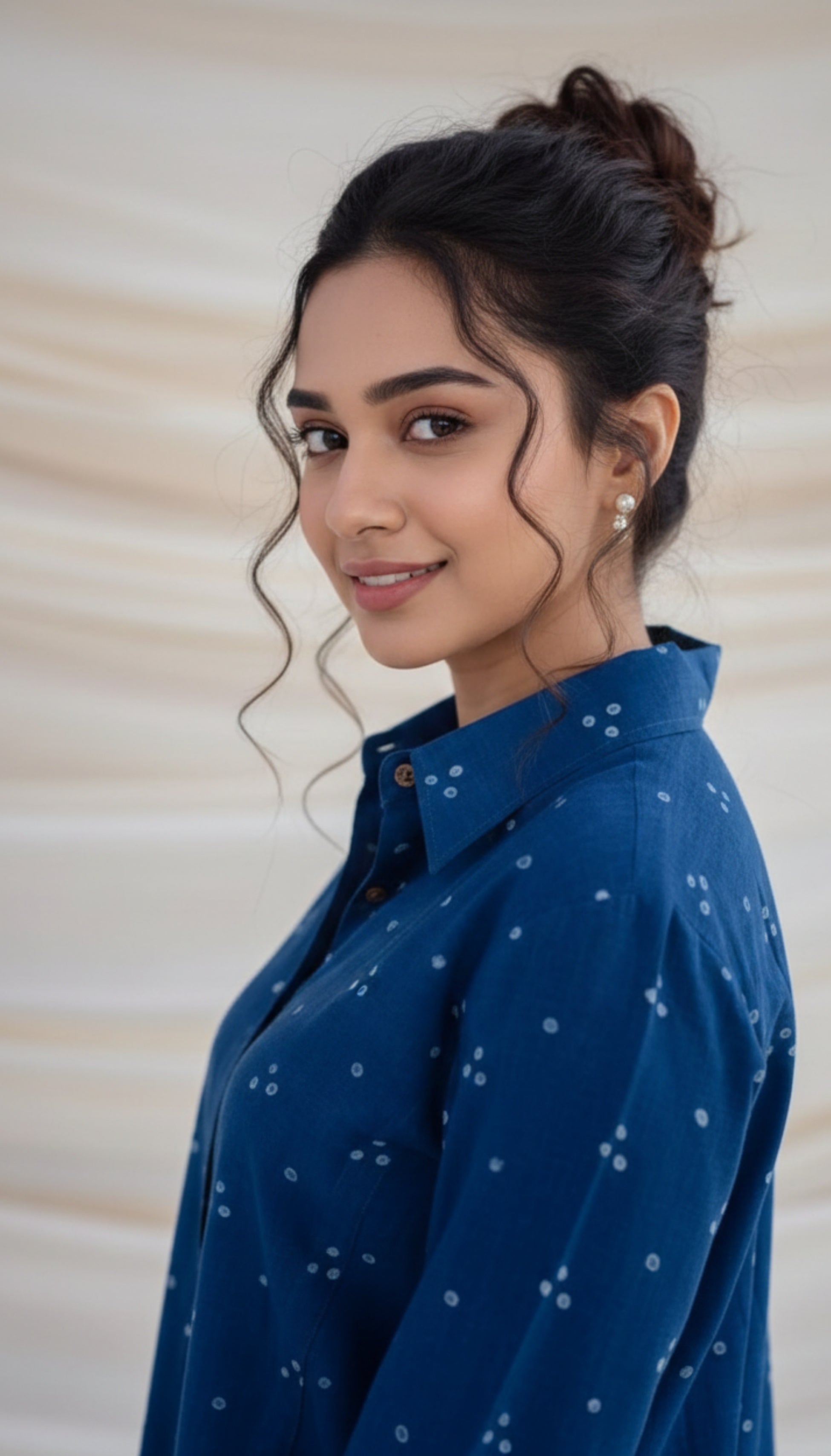 Women Blue Dabbu Print Cotton Kurta Pant set I New and Stylish Daily Wear Kurti