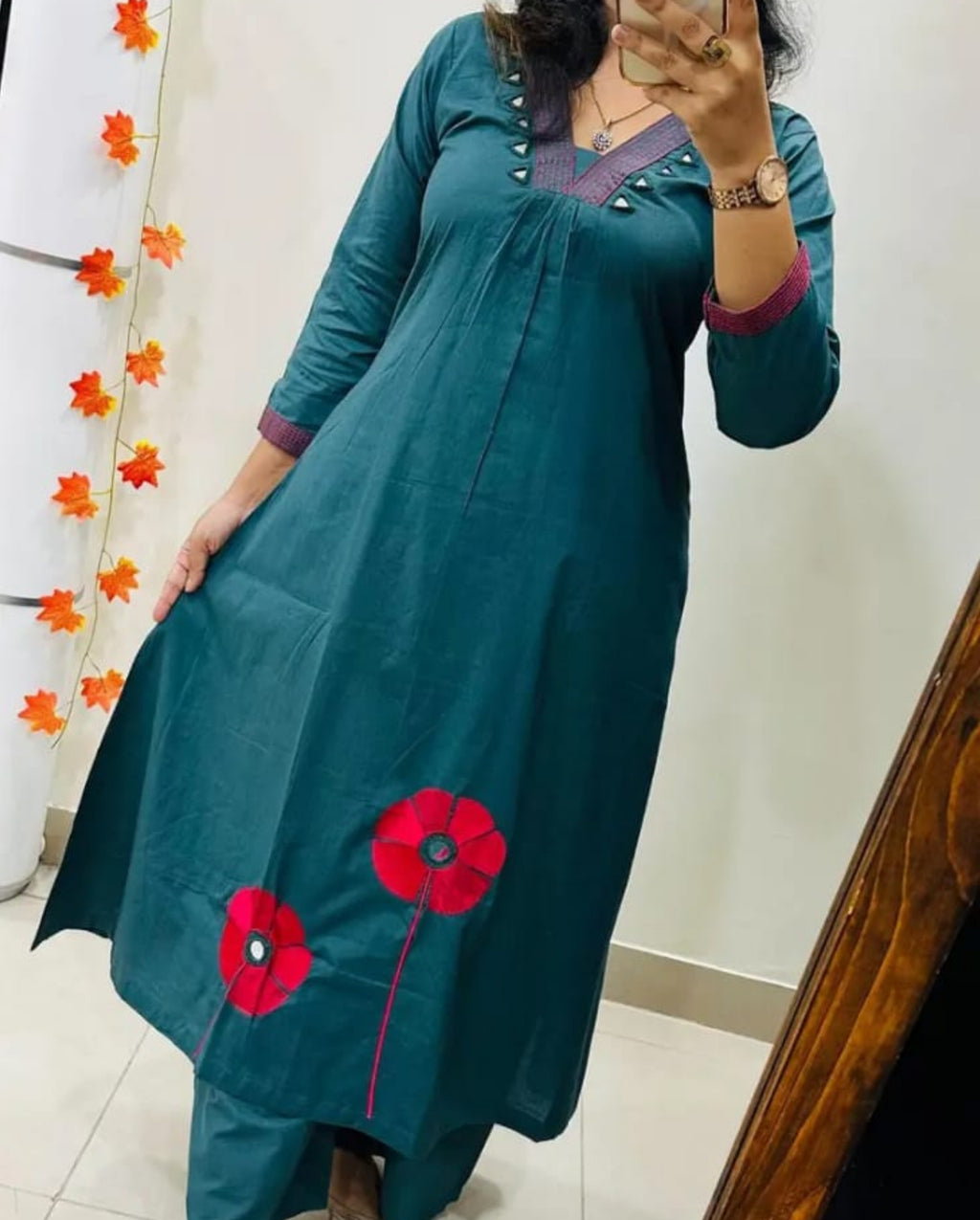Designer Kurti Palazzo Set in Premium Pure Cotton | Women's Kurta and Pant Set