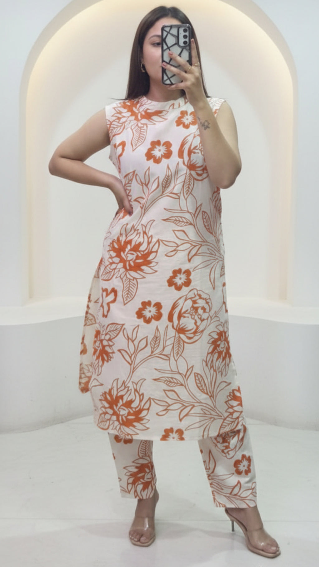 Premium Floral Cotton Co-ord Set | Designer A-line Co-ord set