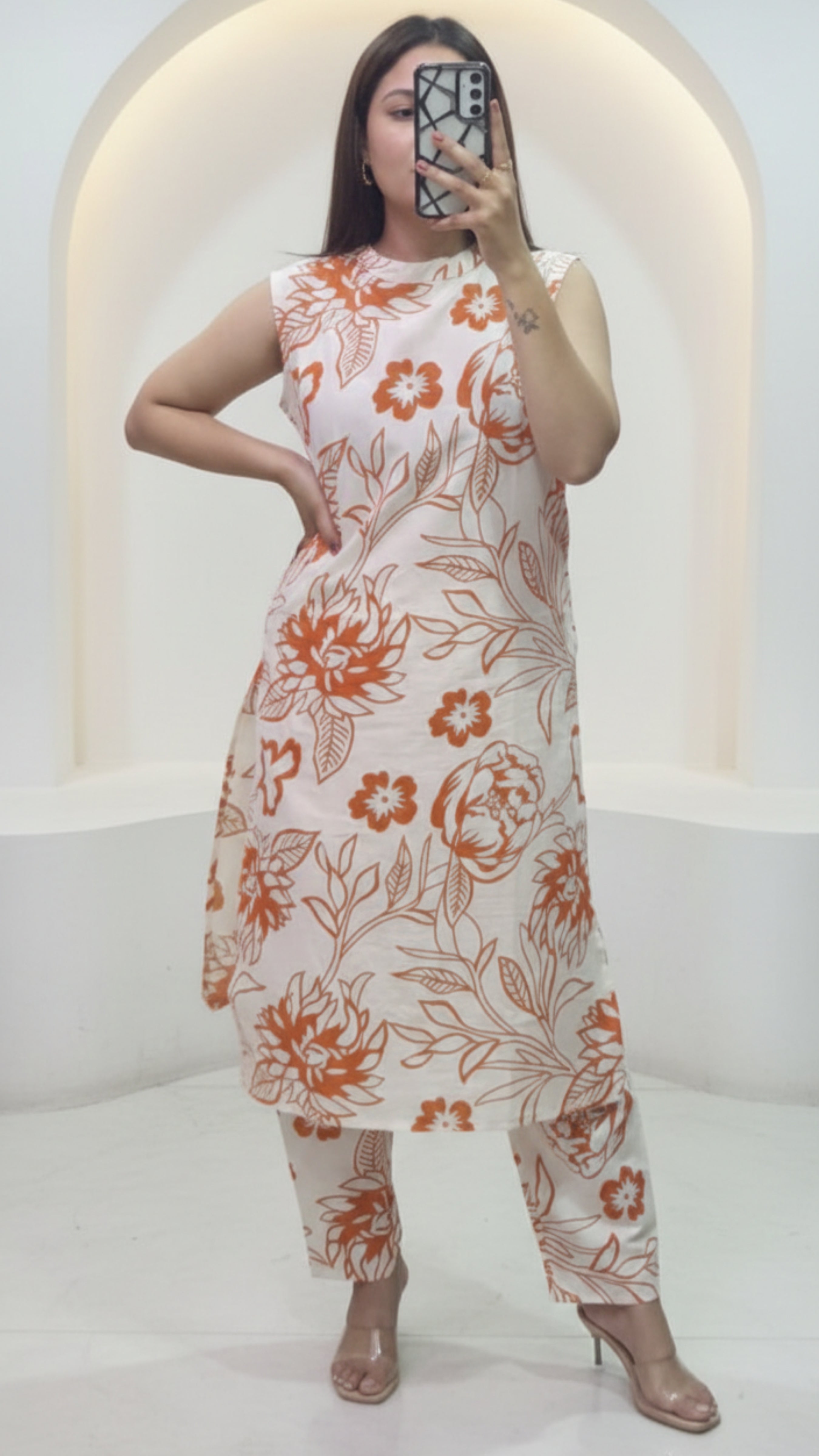 Premium Floral Cotton Co-ord Set | Designer A-line Co-ord set