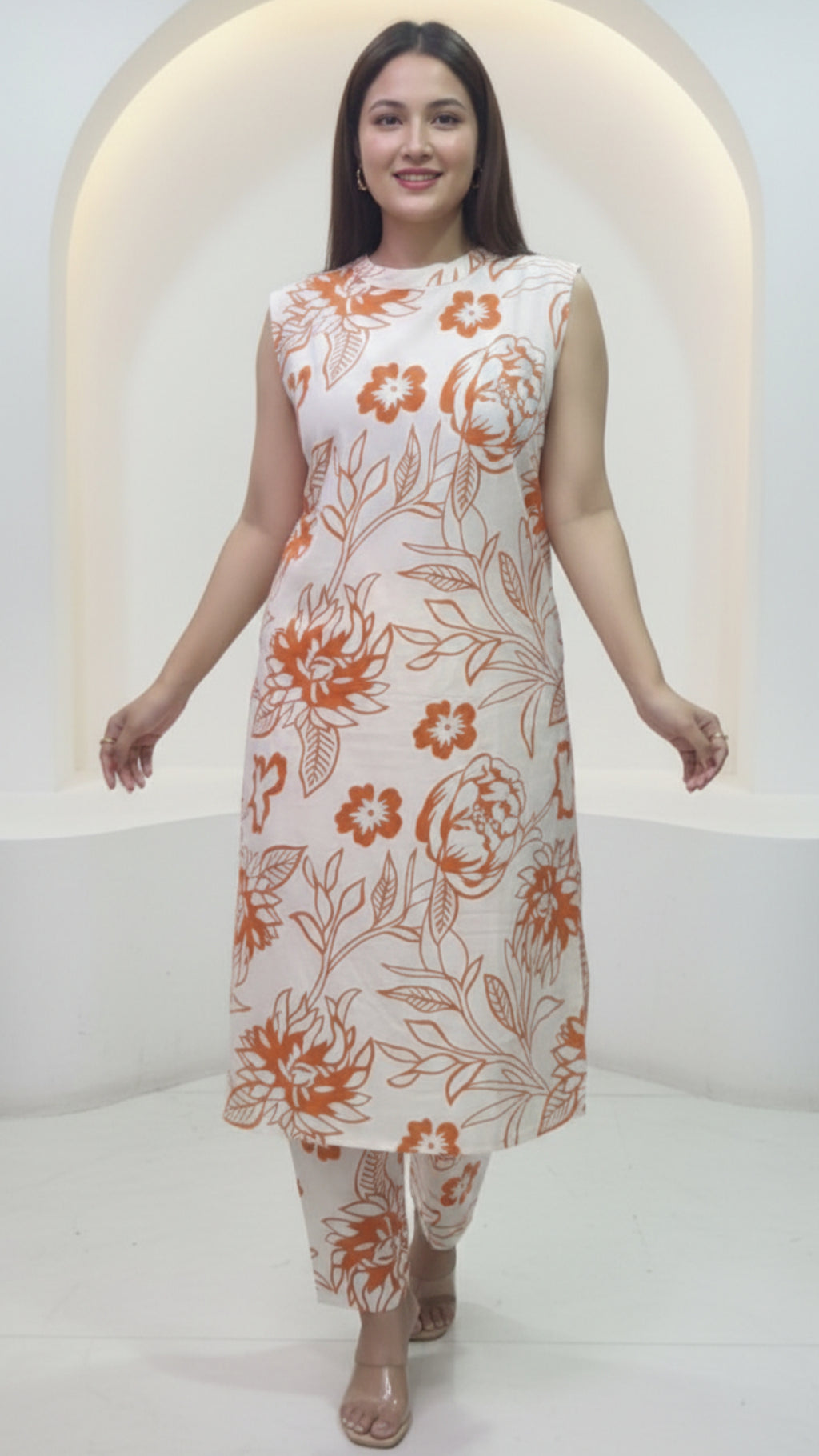Premium Floral Cotton Co-ord Set | Designer A-line Co-ord set