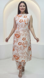 Premium Floral Cotton Co-ord Set | Designer A-line Co-ord set