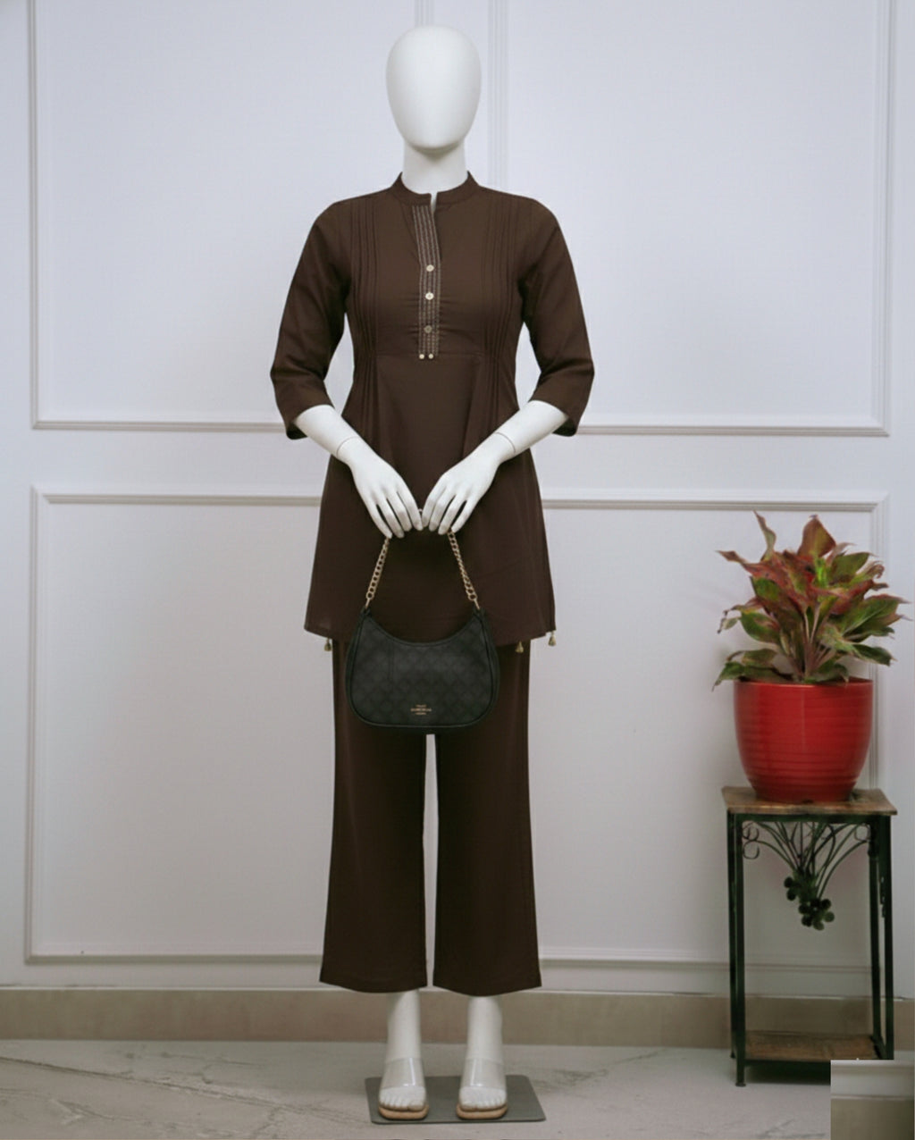 New Designer Cotton Slub Co-Ord Set I Flower Hand Katha Work
