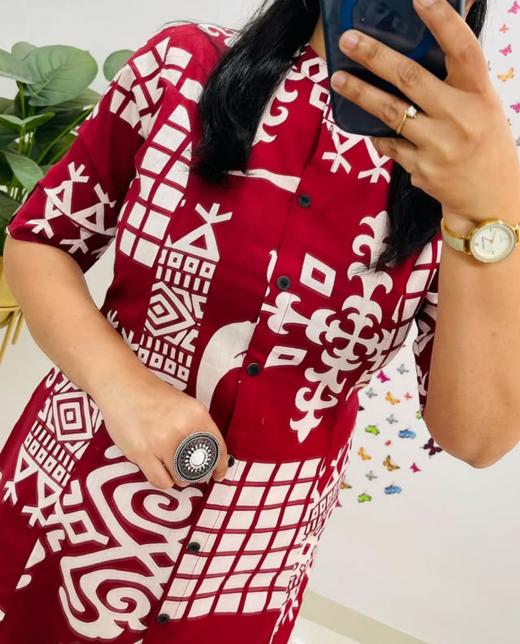 Premium Floral Fine Cotton Kurti Pant Set | Premium A-Line Co-Ord Set